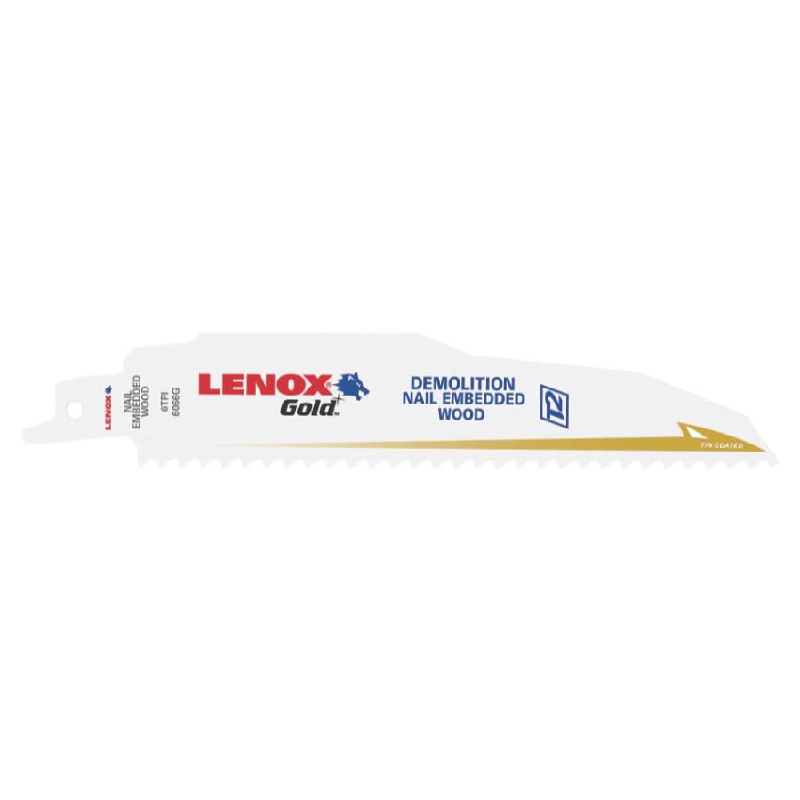 Gold® Demolition Reciprocating Saw Blade, 6 in L, 6 tpi, 0.062 in THK, 5-Pack