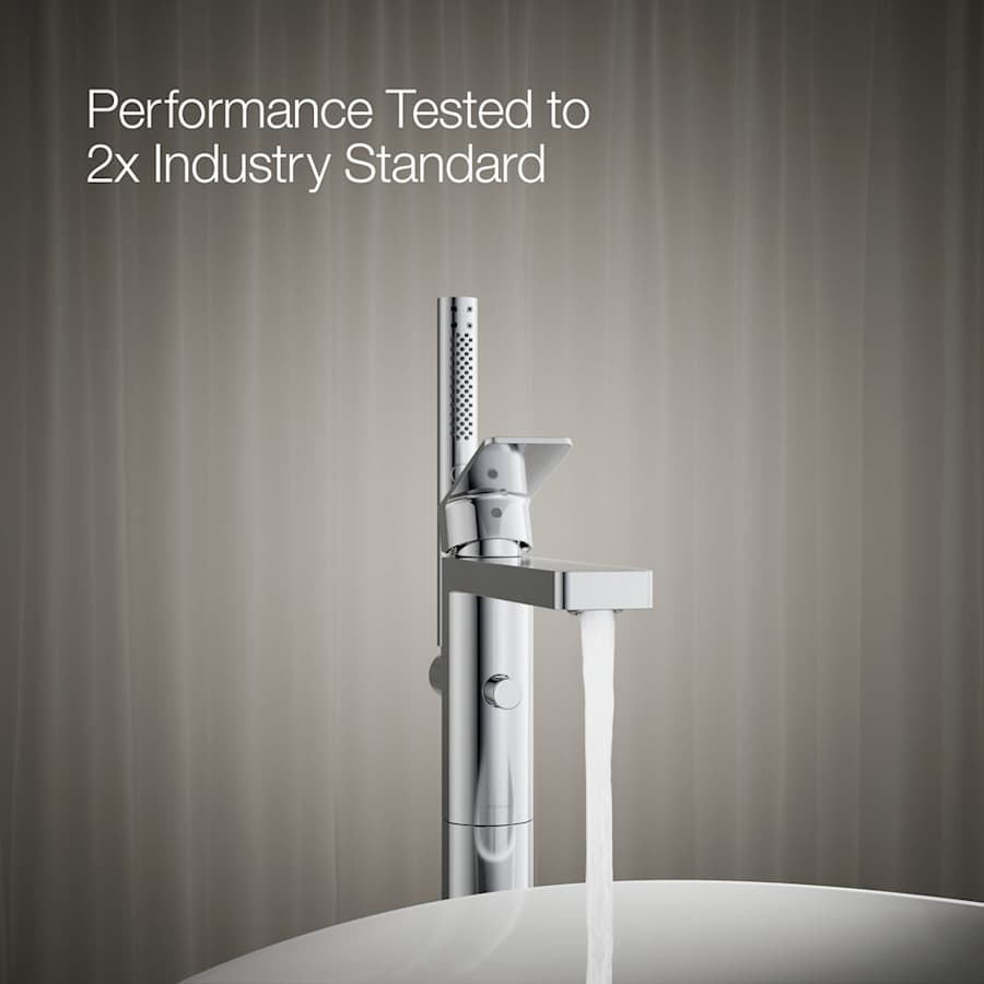 Parallel Floor Mounted Tub Filler - Includes Hand Shower