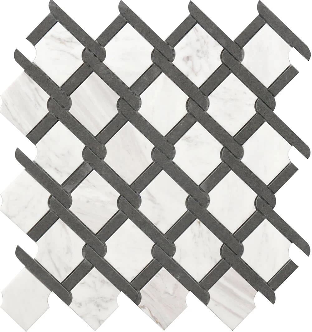 MEDALLION BW MARBLE MOSAIC 12X12
