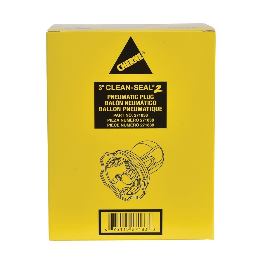Clean-Seal® Pneumatic Pipe Plug, 3 in Pipe, 13 psi, Natural Rubber