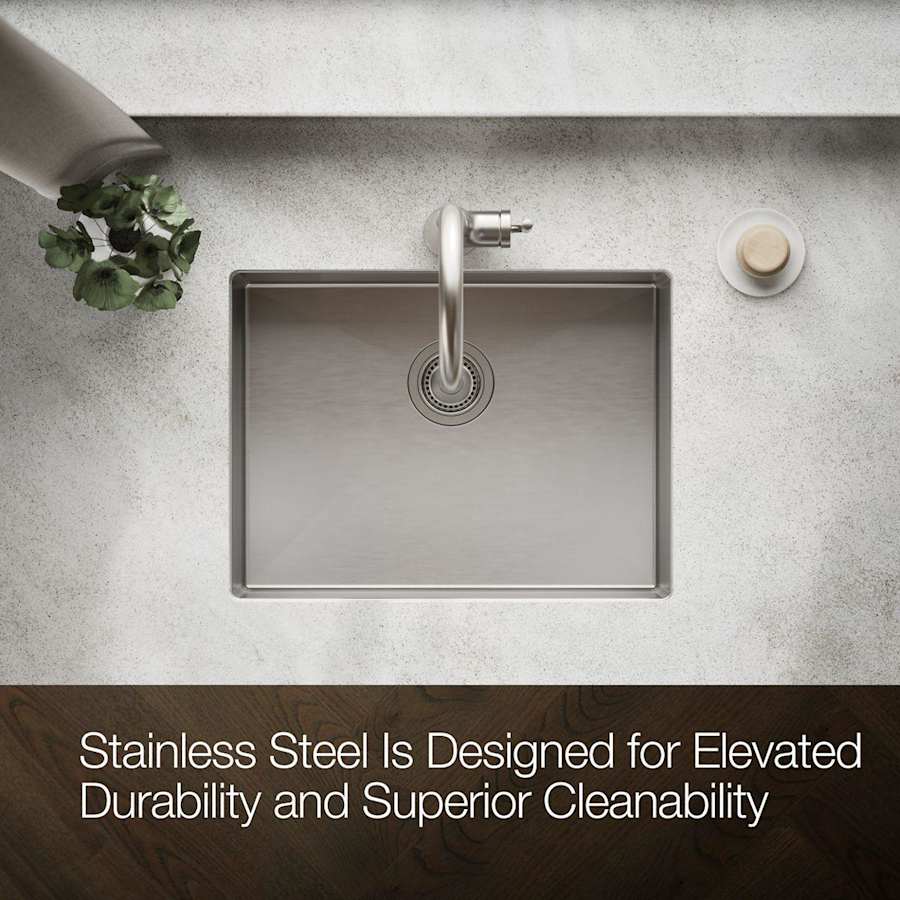 Strive 24" Single Basin Undermount 16-Gauge Stainless Steel Kitchen Sink with SilentShield