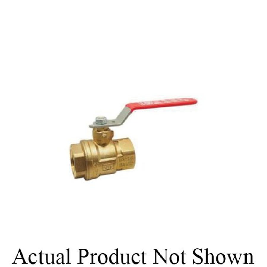 2-Piece Ball Valve, 1-1/4 in, FNPT, Full Port, Plated Brass Ball, Brass
