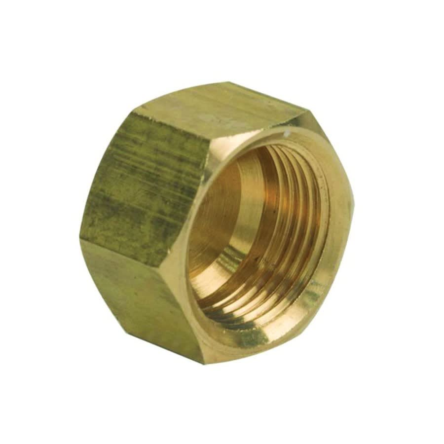 Cap, 3/8 in, Comp, Brass, Rough Brass, Domestic