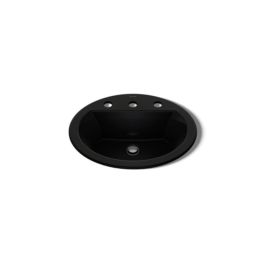 Bryant 20-1/8" Oval Vitreous China Drop In Bathroom Sink with Overflow and 3 Faucets Holes at 8" Centers