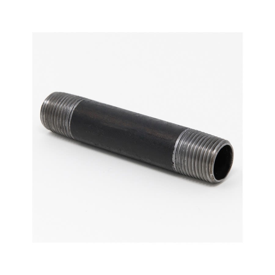 Nipple, 3/4 in, 6 in L, MNPT, Steel, Black, SCH 40/STD