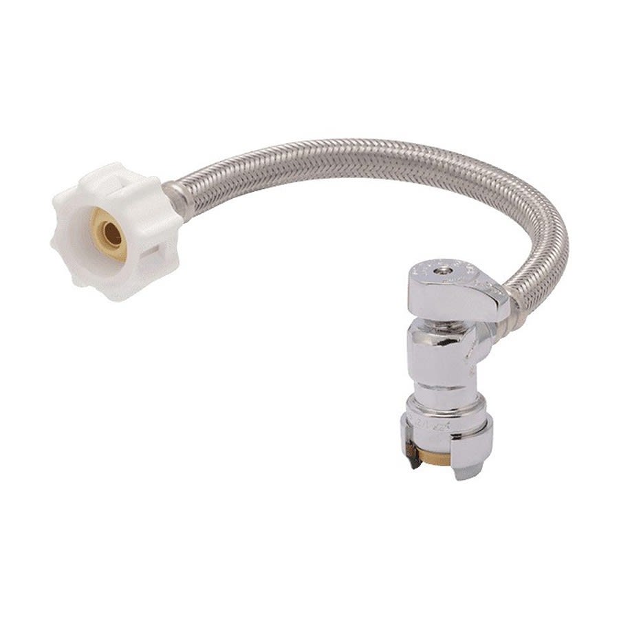 Multi Turn Angle Stop, 1/2 in, Push x Comp, Chrome