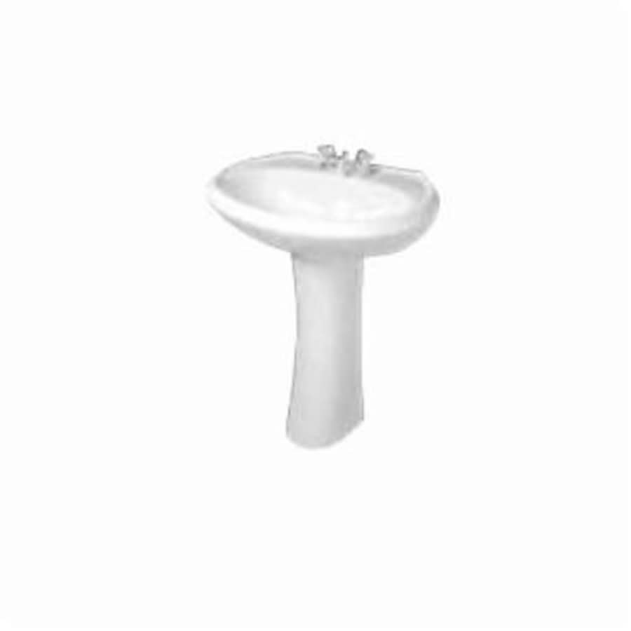 Maxwell® Top/Pedestal Mount Lavatory Sink, 25-1/4 x 20-1/2 x 8-3/4 in, Vitreous China, White