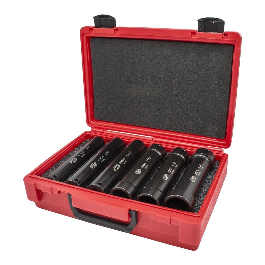 Extended Socket Set, 1/2 in, Drive, 6 Pieces