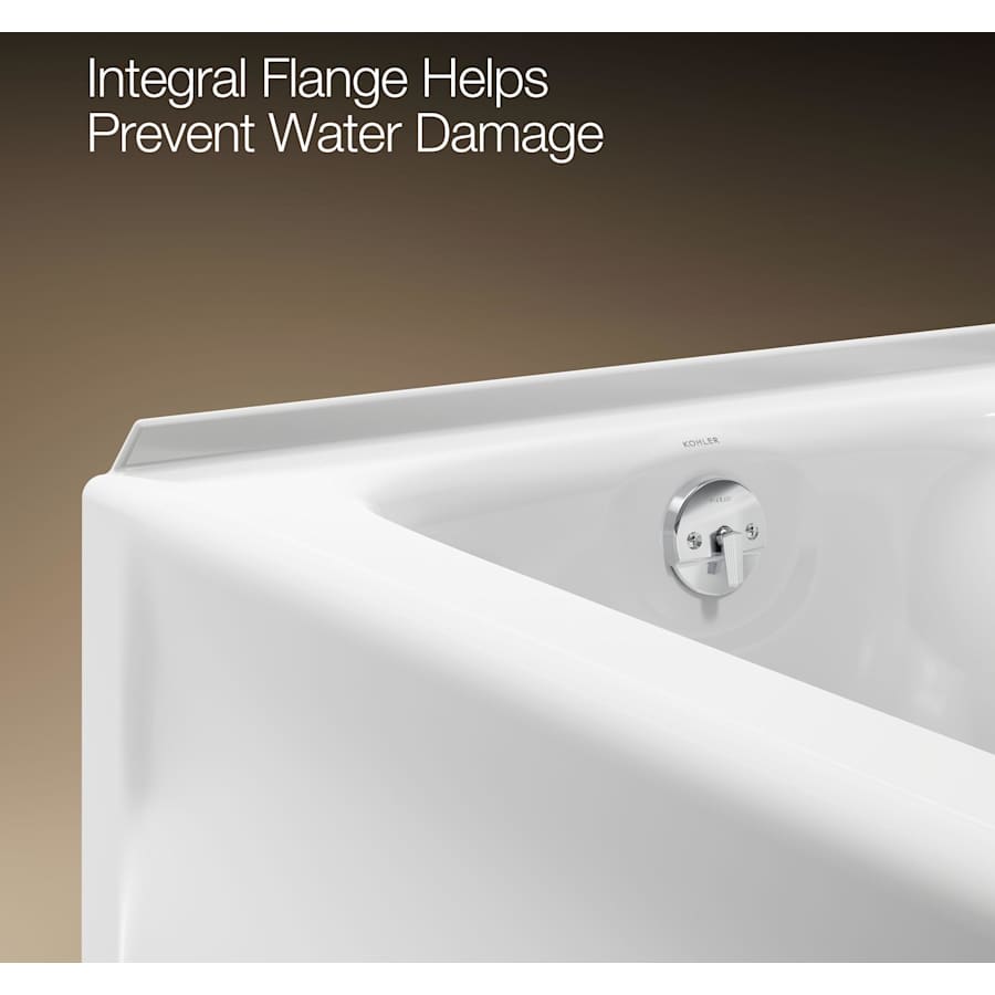 Bancroft Collection 60" Three Wall Alcove Soaking Bath Tub with Left Hand Drain