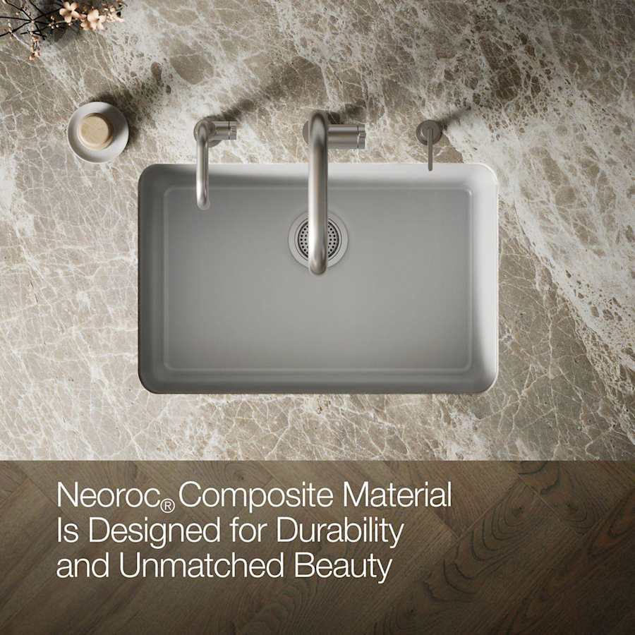 Cairn 27-1/2" Undermount Single Bowl Neoroc Granite Composite Kitchen Sink with Bottom Sink Rack