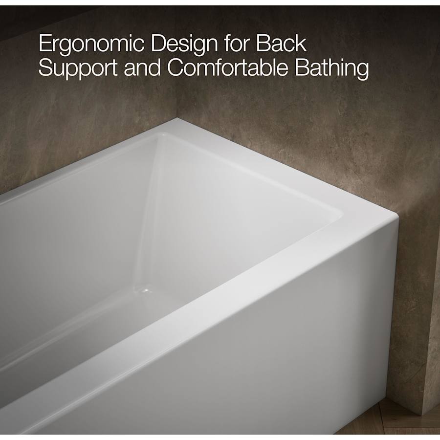 Underscore 60" X 30" Alcove Soaking Bathtub with Integral Apron, Integral Flange, and Left-Hand Drain