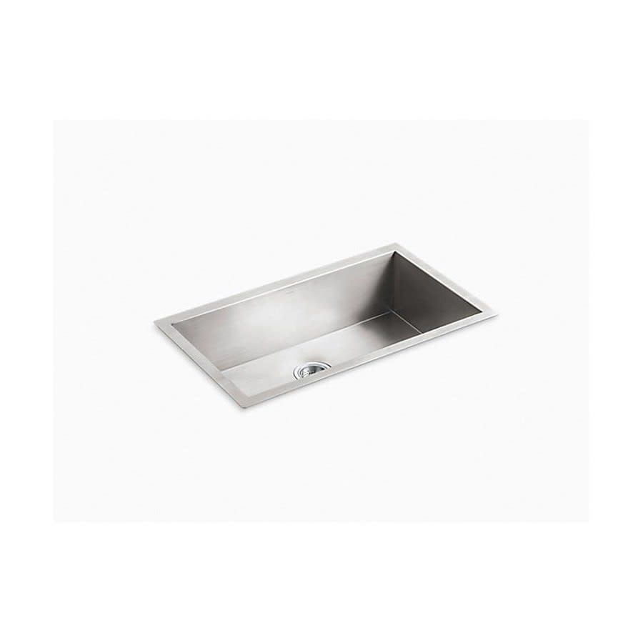 Vault™ Single Bowl Kitchen Sink, Under Mount, 32 x 18-15/16 in, 9-5/16 in Bowl Depth, 18 ga Satin Steel, Stainless
