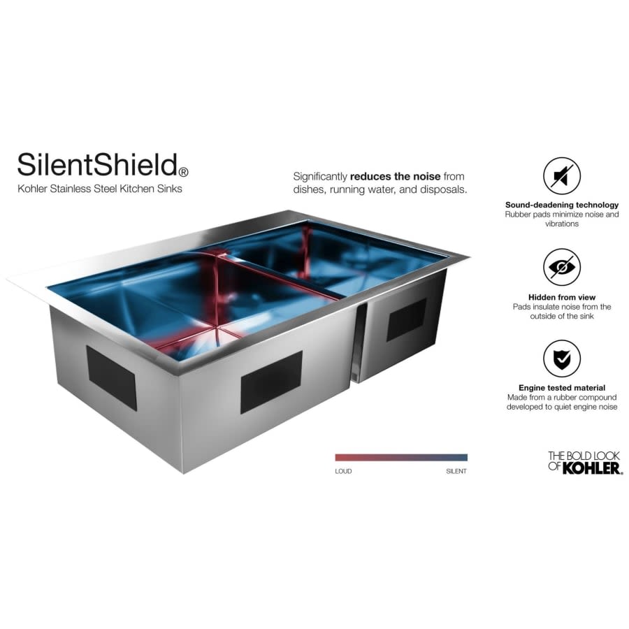 Vault 33" Single Basin Top-Mount/Under-Mount 18-Gauge Stainless Steel Kitchen Sink with SilentShield