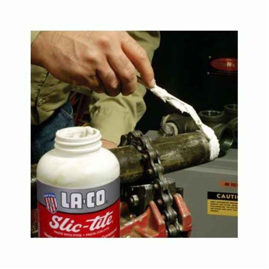 Slic-Tite® Premium Grade Pipe Thread Sealant, 1 qt Brush-In-Cap, Liquid, White