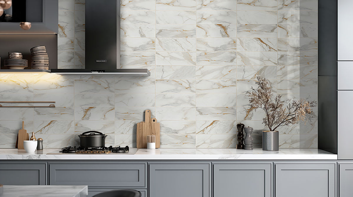 Calacatta Gold Matte Subway Tile