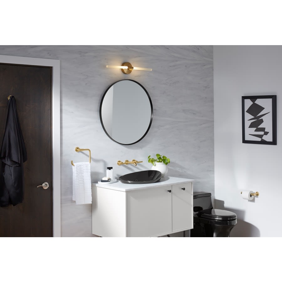 Essential 28-1/8" Diameter Modern Circular Framed Bathroom Wall Mirror
