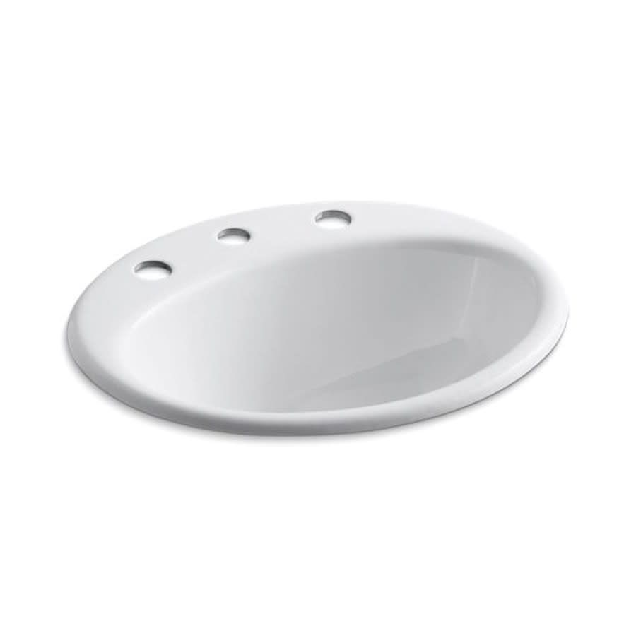 Farmington® Top Mount Lavatory Sink, ADA, 19-1/4 x 16-1/4 x 8-3/4 in, Cast Iron, White