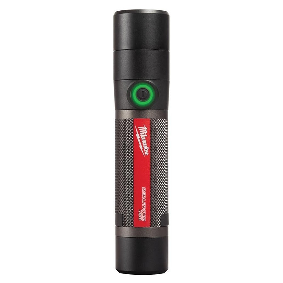 Cordless USB Rechargeable Compact Flashlight, LED Bulb, Aluminum Housing, 800 Lumens, 1 Bulb