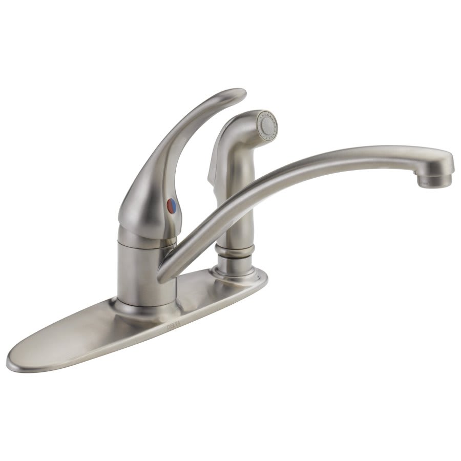 Foundations® Kitchen Faucet, Deck Mount, ADA, 1 Lever Handle, 3-Hole, Stainless