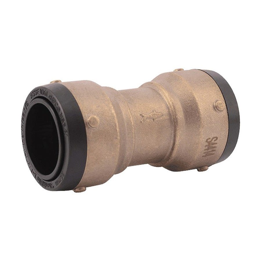 Coupling, 1-1/4 in, Push, Brass