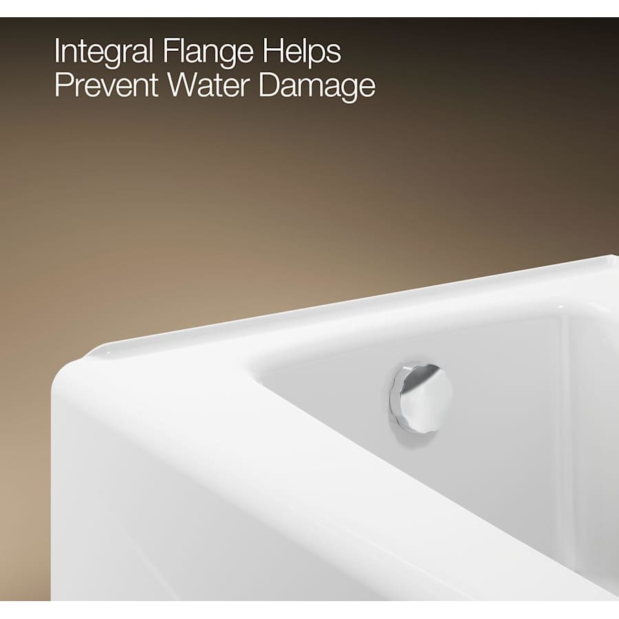 Villager Collection 60" Three Wall Alcove Cast Iron Three Wall Alcove Soaking Bath Tub with Left Hand Drain