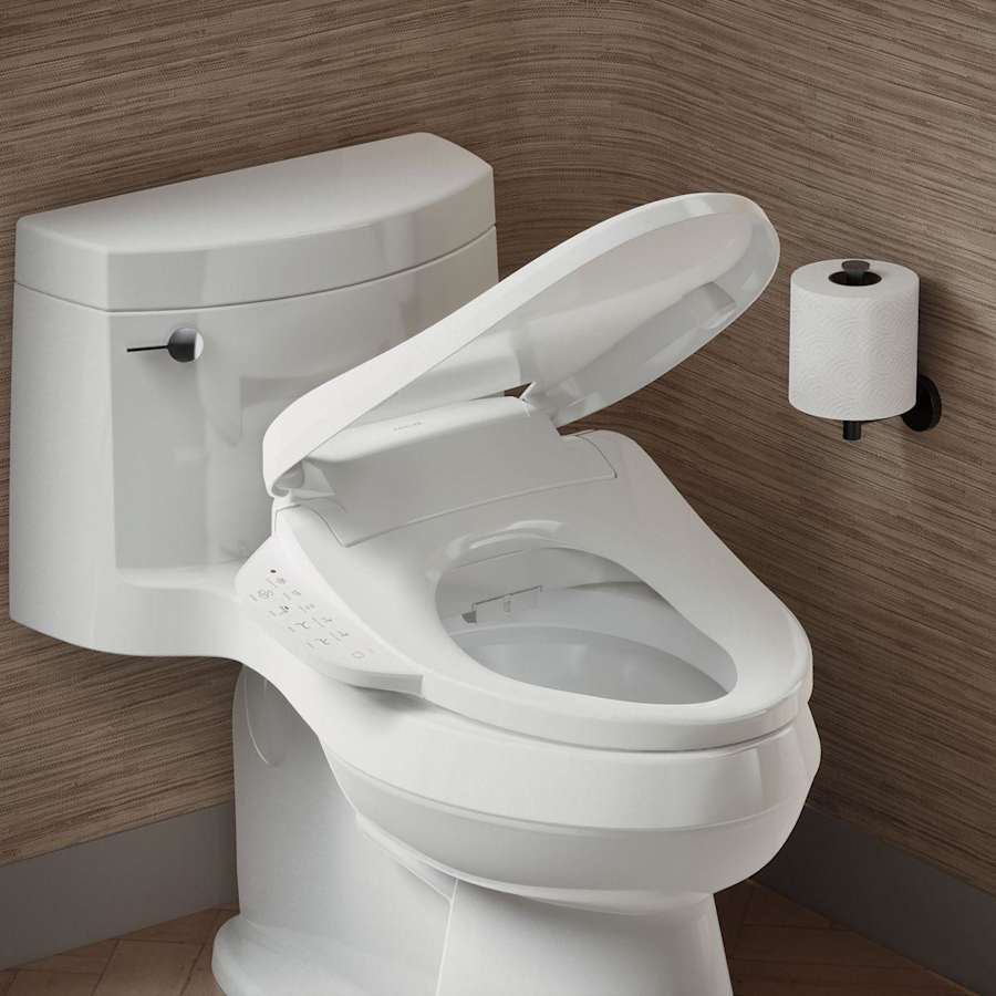 PureWash E590 Elongated Bidet Toilet Seat with Heated Seat, Self-Cleaning UV Technology, Adjustable Water Temperature, Warm-air Drying, and 2 Spray Options