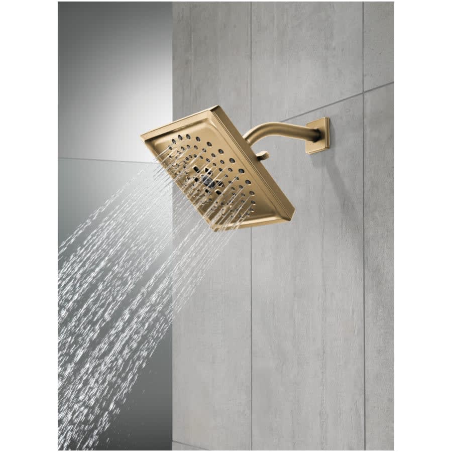 Universal Showering 7-5/8" Square 1.75 GPM Shower Head Full Spray Pattern with Touch Clean and H2Okinetic Technology