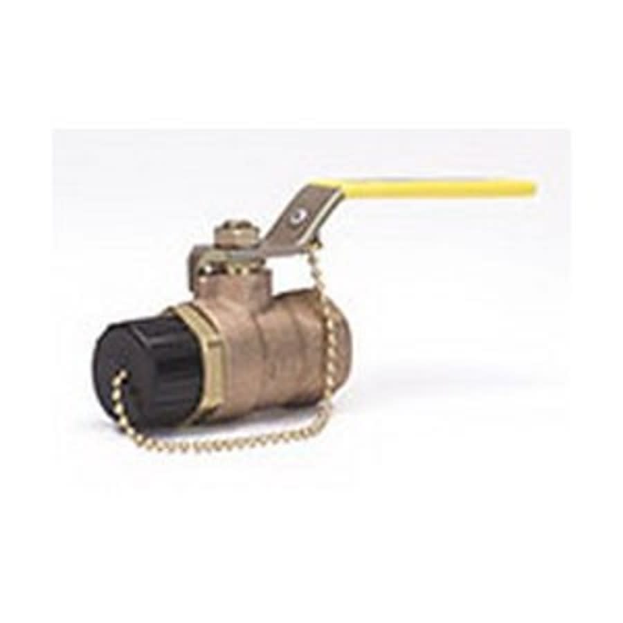 2-Piece Ball Valve, 1/2 x 3/4 in, FNPT x Male Hose Thread, Full Port, Plated Brass Ball, Bronze