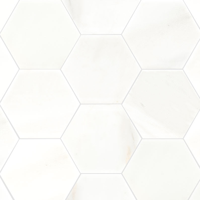 Greecian White 8" Hexagon Polished