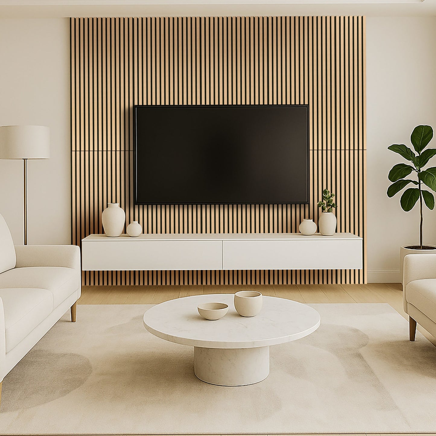 Almond Acoustic Wood Slat