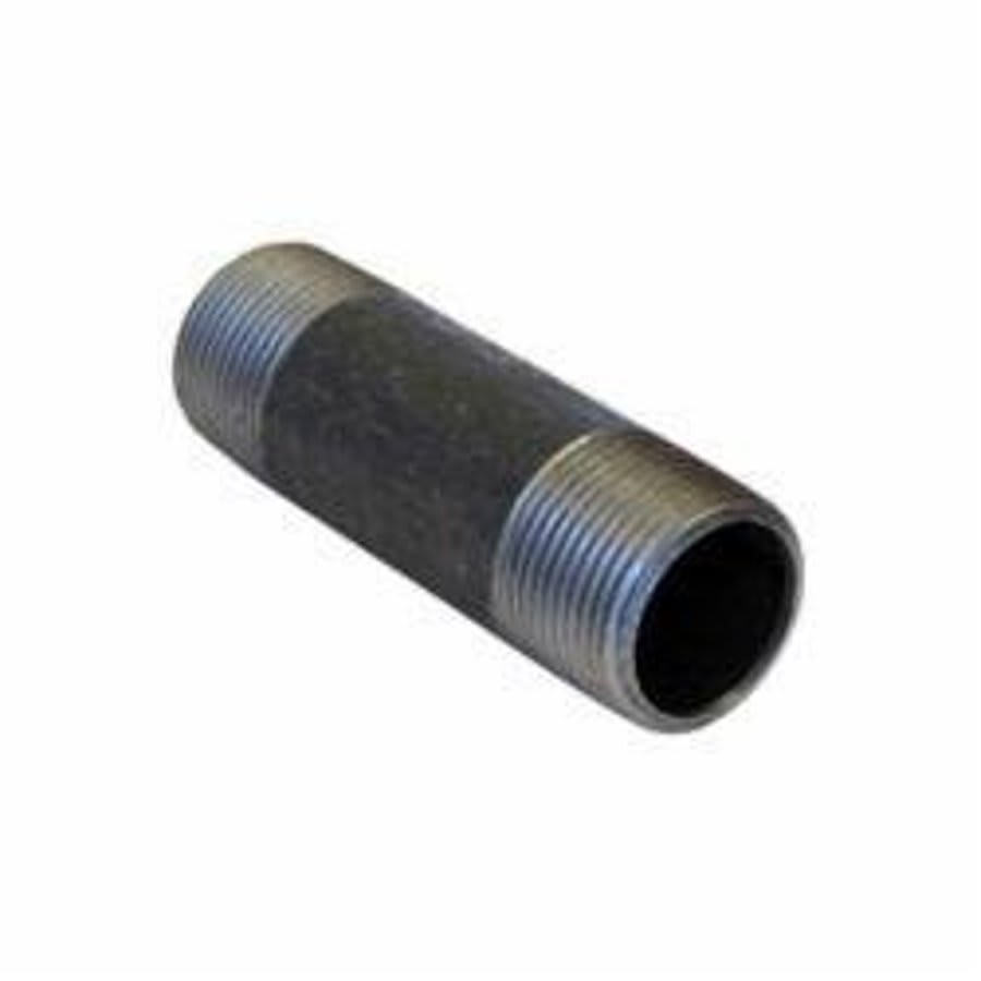 Nipple, 3/8 in, 4-1/2 in L, MNPT, Steel, Black, SCH 40/STD