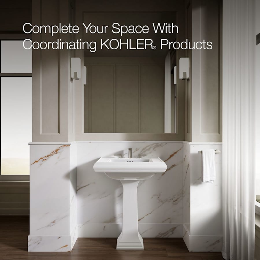 Memoirs Classic 27" Fireclay Pedestal Bathroom Sink with 3 Holes Drilled and Overflow