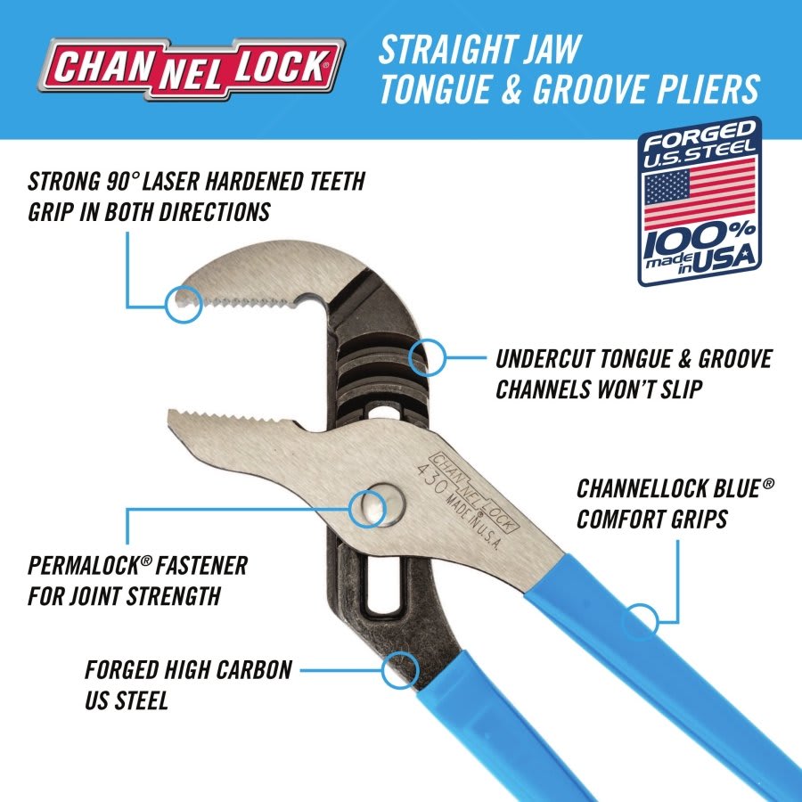 10 in, Tongue & Groove, Straight Jaw