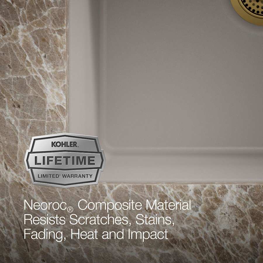 Cairn 24-1/2" Undermount Single Bowl Neoroc Granite Composite Kitchen Sink with Bottom Sink Rack