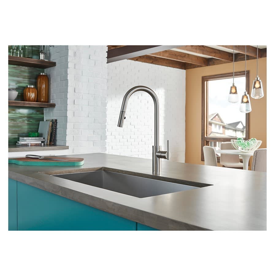 Parma® Kitchen Faucet, Deck Mount, ADA, 1 Lever Handle, 1-Hole, Stainless Steel