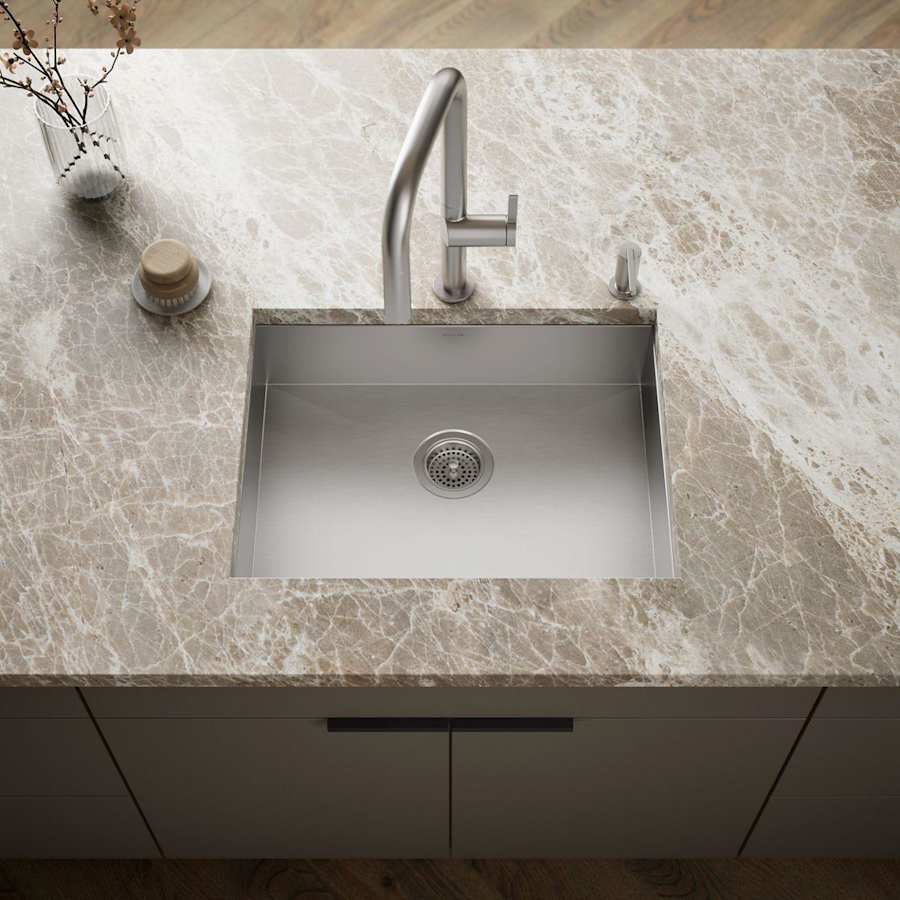 Vault 25" Single Basin Top-Mount/Under-Mount 18-Gauge Stainless Steel Kitchen Sink with SilentShield