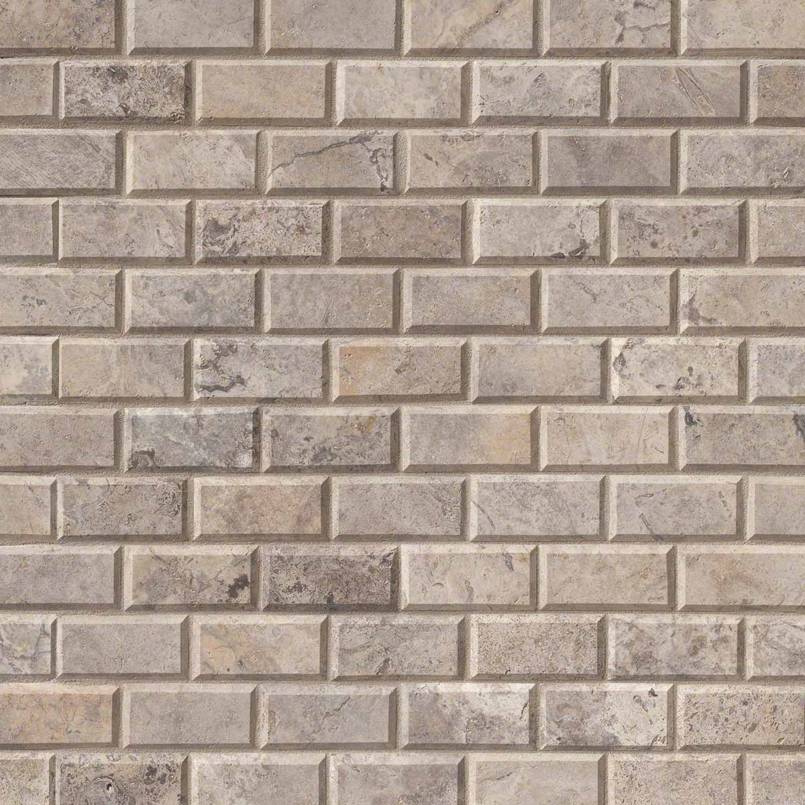 Silver Travertine Subway Tile