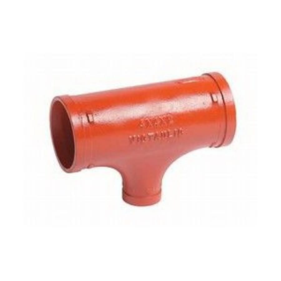 Tee, 6 x 2 in, Groove, Ductile Iron, Enamel Painted