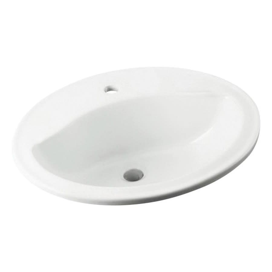Sanibel™ Top Mount Lavatory Sink, ADA, 20 x 17 x 8 in, Vitreous China, White