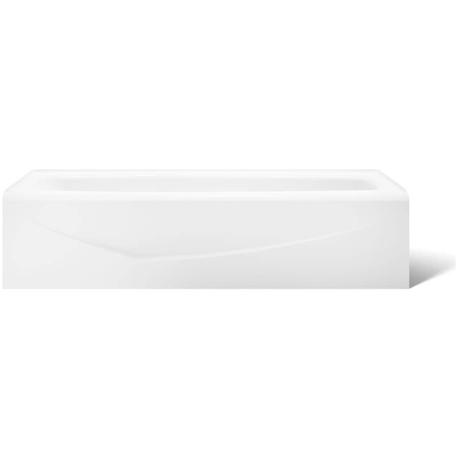 Villager Collection 60" Cast Iron Soaking Bathtub for Three Wall Alcove Installations with Right Hand Drain