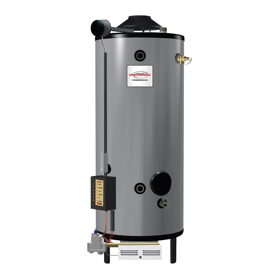 Atmospheric Commercial Gas Water Heater, ASME, 100 gal, Natural Gas, 250 Kbtu/hr