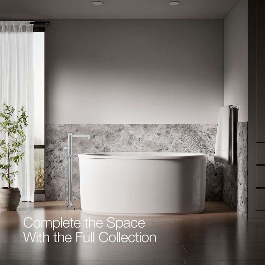 Riff Floor Mounted Tub Filler with Built-In Diverter - Includes Hand Shower