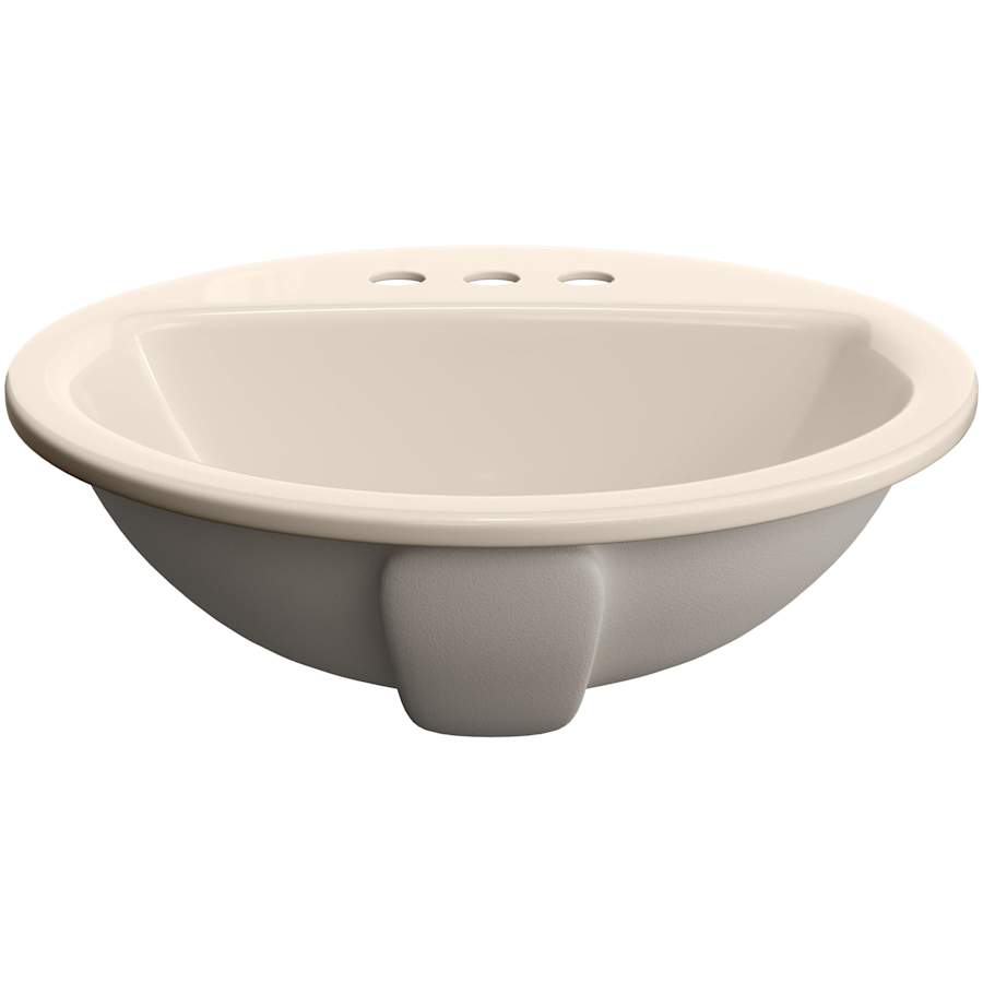 Rockaway 19" Circular Vitreous China Drop In Bathroom Sink with Overflow and 3 Faucet Holes at 4" Centers