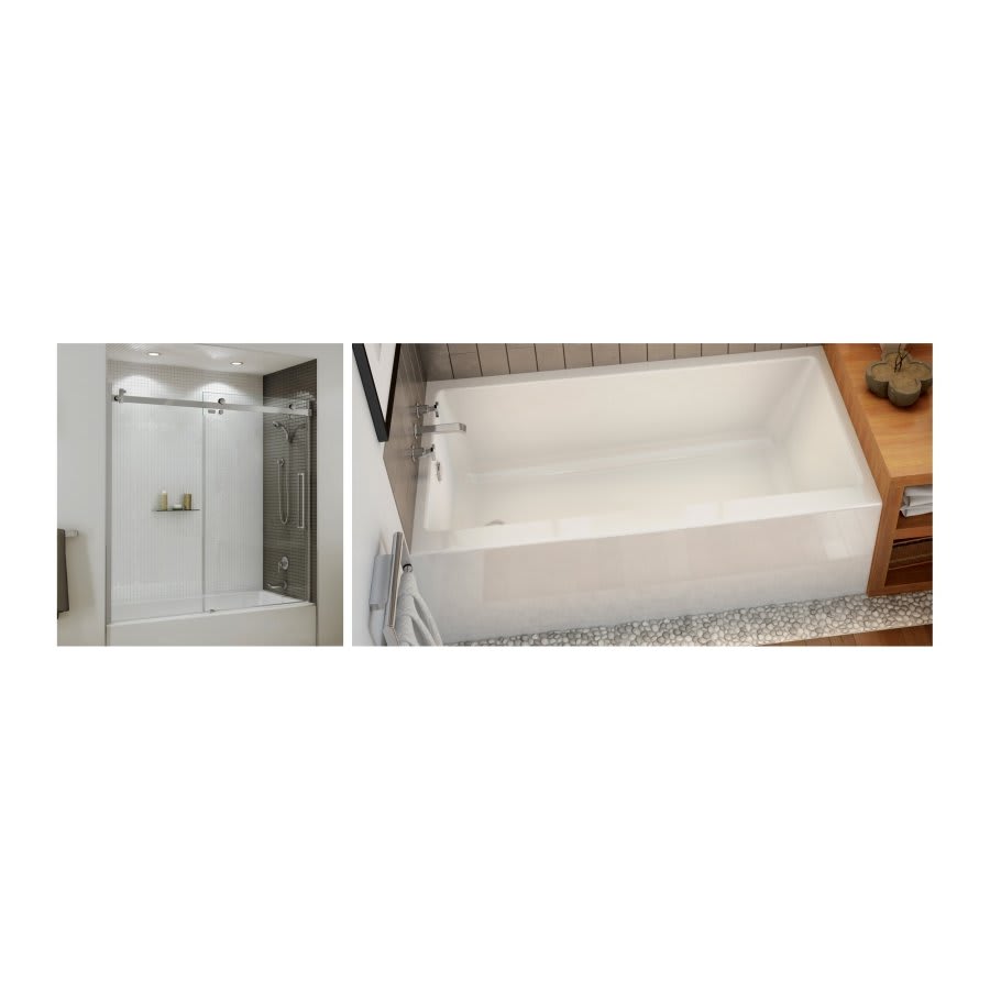Rubix Alcove Tub, 60 x 32 x 18 in, Left Hand Drain, White