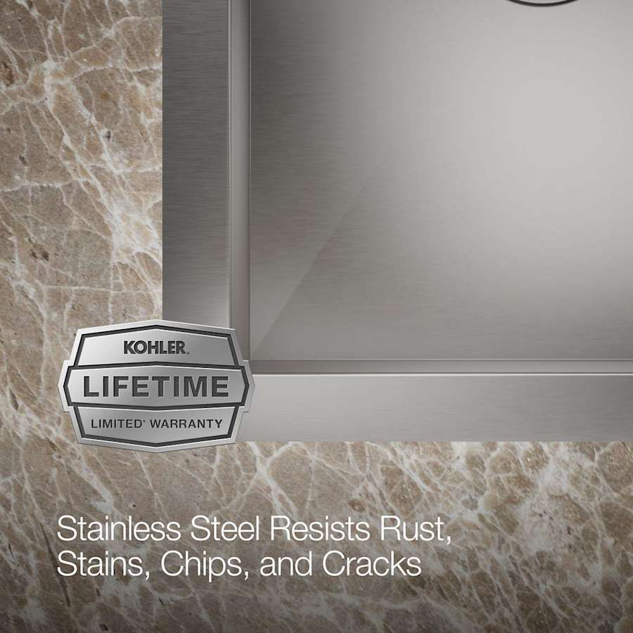 Vault 33" Double Basin Top-Mount/Under-Mount 18-Gauge Stainless Steel Kitchen Sink with Smart Divide