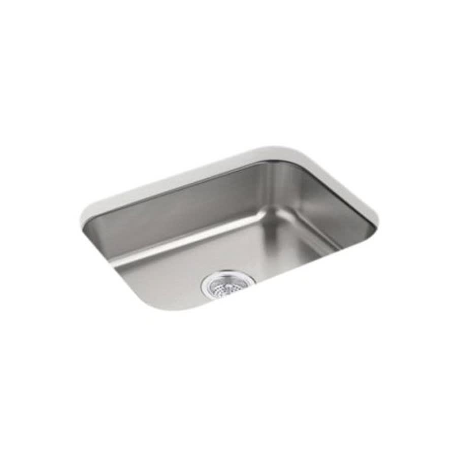 McAllister® Single Bowl Kitchen Sink, Under Mount, ADA, 23-3/8 x 17-11/16 in, 5-5/8 in Bowl Depth, 18 ga Luster Steel, Stainless