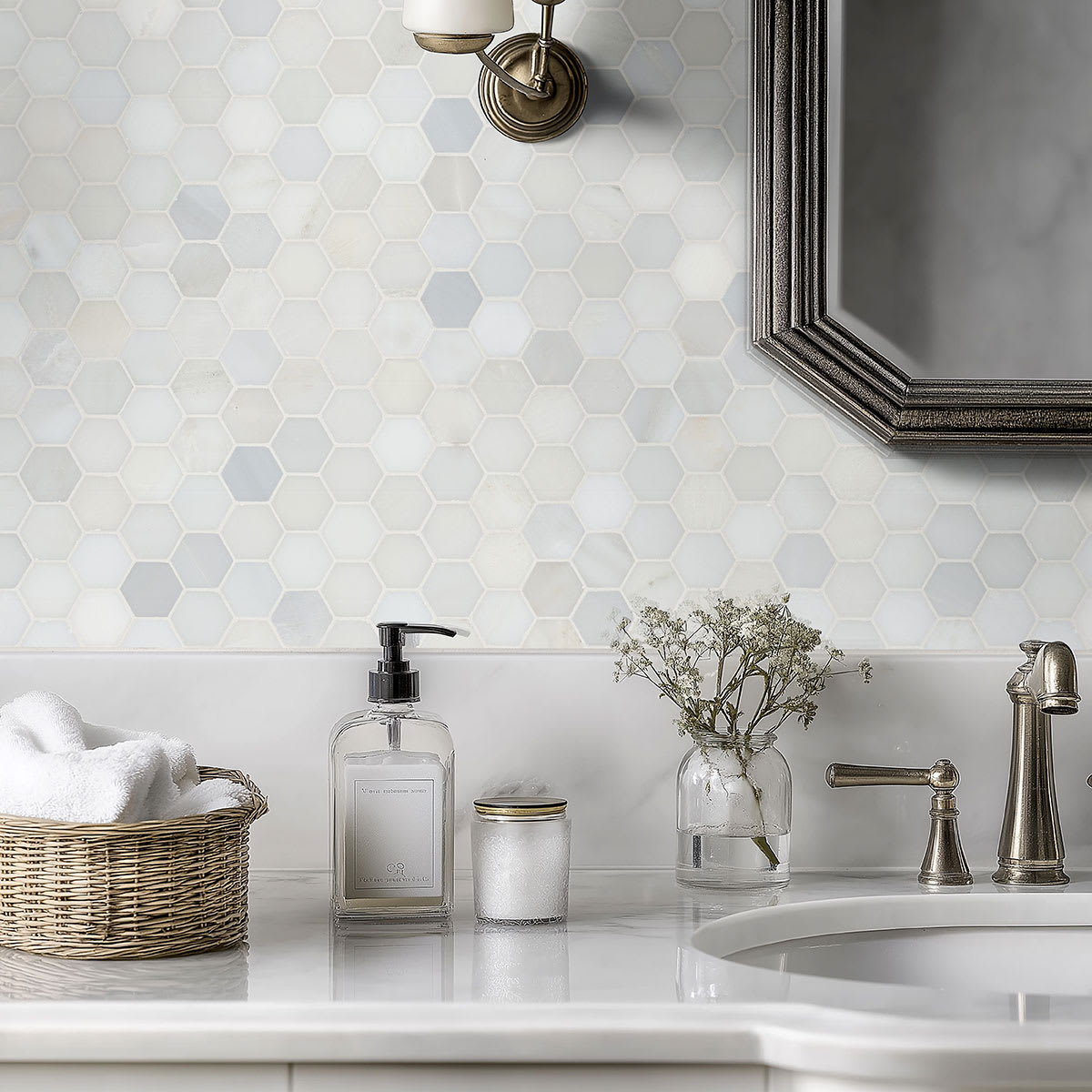 Greecian White 2"Hexagon Polished