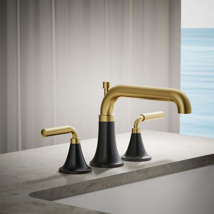 Tone Deck Mounted Roman Tub Filler with Built-In Diverter