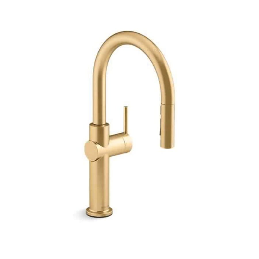 Crue™ Kitchen Faucet, Deck Mount, ADA, 1 Lever Handle, 1-Hole, Vibrant Brushed Moderne Brass