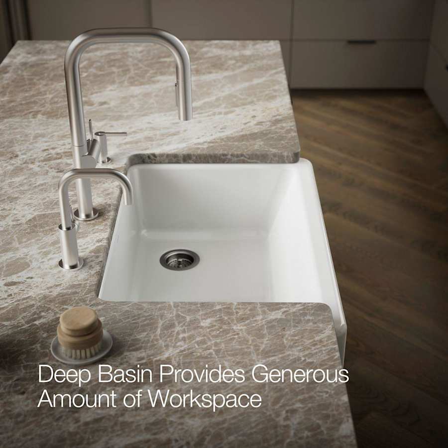 Whitehaven 32-1/2" Self-Trimming Farmhouse Single Basin Enameled Cast Iron Kitchen Sink